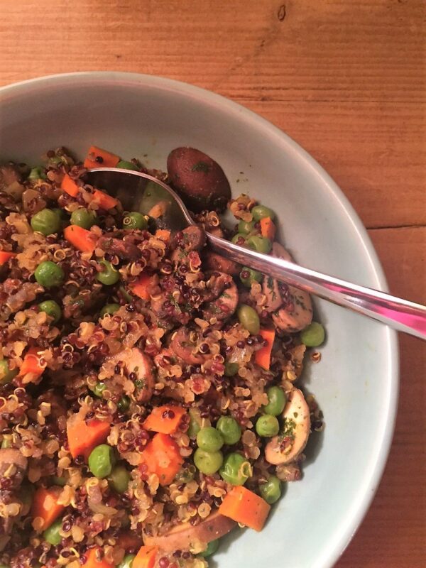 Org Quinoa_Peas_Carrots_Mushrooms_Shallots Organic Quinoa with Sweet Peas, Carrots, and Shallots